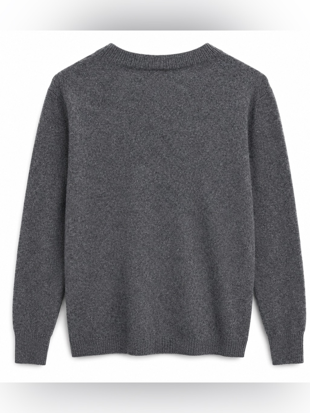 J.Crew 100% Cashmere Love Sweater Gray Pink Graphic Crew Neck Medium Women’s - Picture 2 of 4